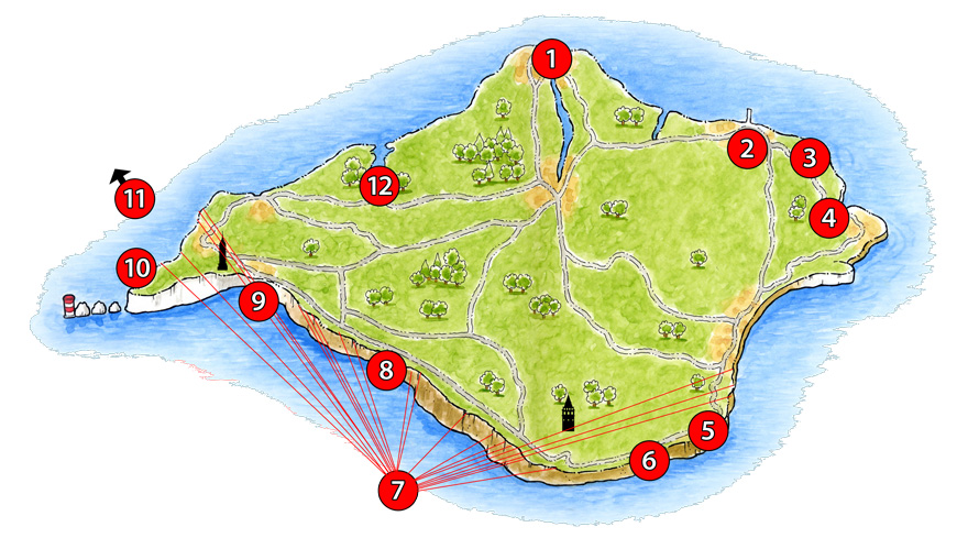 Isle of Wight Coastal Trail locations map